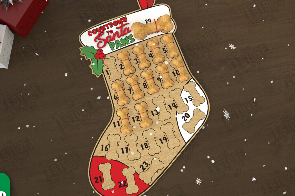 Σετ των 2 Intra απο ξύλο plywood 3mm-4mm πάχος – Pet Advent Calendar | Λιχουδιές για κατοικίδια Δίασταση  20x20 cm INTRAFABR-110837821