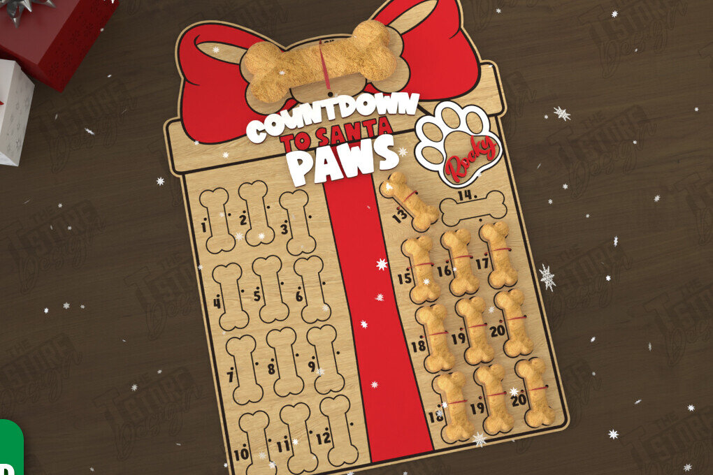 Σετ των 2 Intra απο ξύλο plywood 3mm-4mm πάχος – Pet Advent Calendar | Λιχουδιές για κατοικίδια Δίασταση  20x20 cm INTRAFABR-110837826