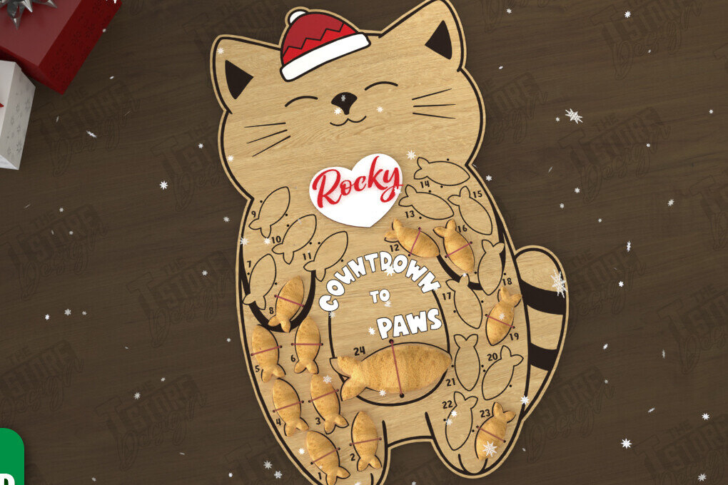 Σετ των 2 Intra απο ξύλο plywood 3mm-4mm πάχος – Pet Advent Calendar | Λιχουδιές για κατοικίδια Δίασταση  20x20 cm INTRAFABR-110837830