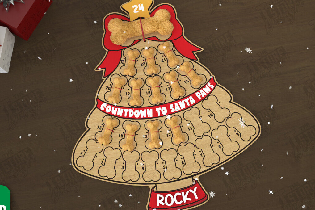 Σετ των 2 Intra απο ξύλο plywood 3mm-4mm πάχος – Pet Advent Calendar | Λιχουδιές για κατοικίδια Δίασταση  20x20 cm INTRAFABR-110837816