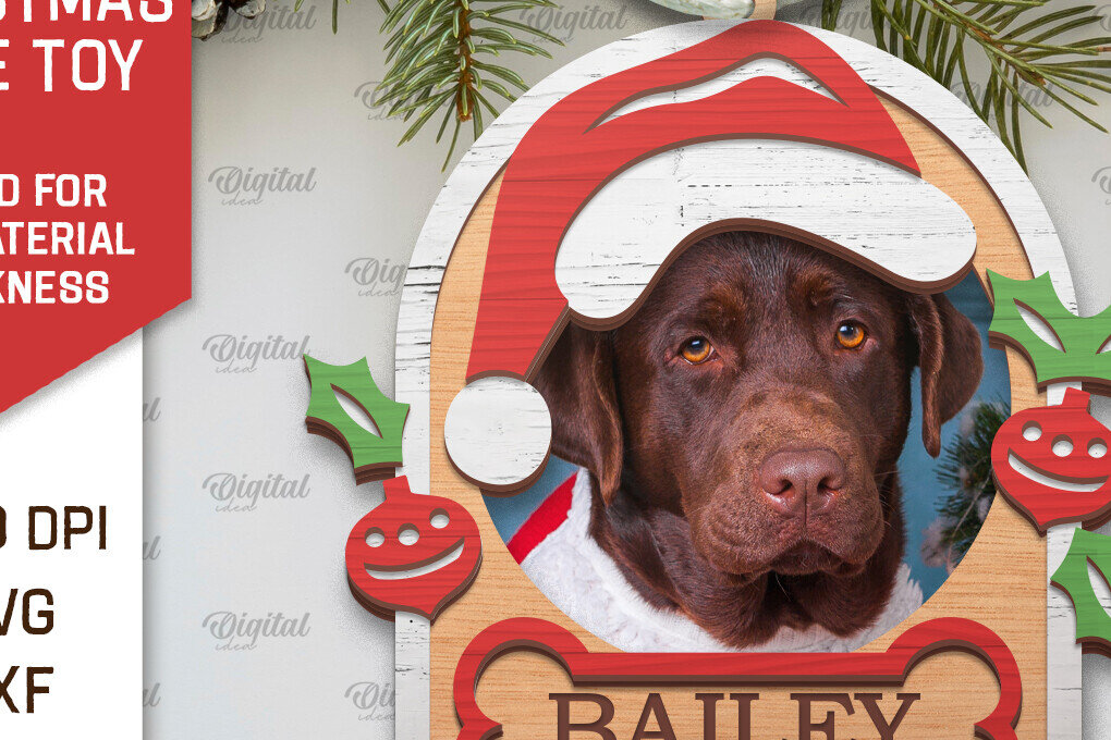 Σετ των 2 Intra απο ξύλο plywood 3mm-4mm πάχος – Χριστουγεννιάτικο στολίδι με λέιζερ κατοικίδιων ζώων Δίασταση  20x20 cm INTRAFABR-104864527