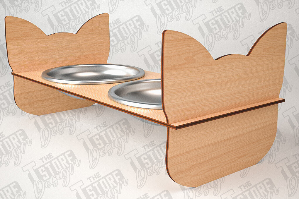 Intra απο ξύλο plywood 3mm-4mm πάχος – Κοπή λέιζερ βάσης τροφοδοσίας κατοικίδιων | Pet Design Δίασταση  40x30 cm INTRAFABR-84279139