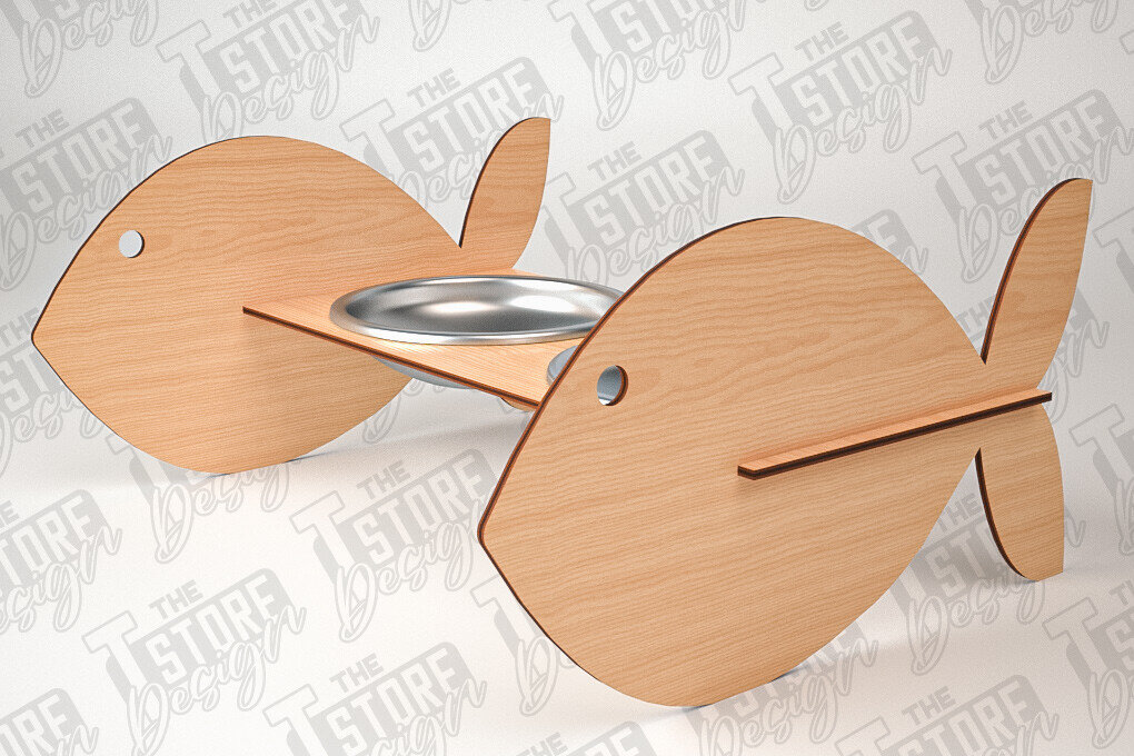 Intra απο ξύλο plywood 3mm-4mm πάχος – Κοπή λέιζερ βάσης τροφοδοσίας κατοικίδιων | Pet Design Δίασταση  40x30 cm INTRAFABR-84279165