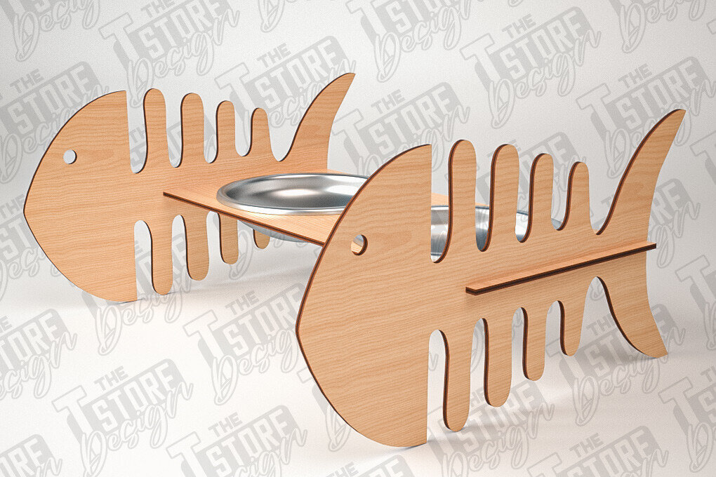 Intra απο ξύλο plywood 3mm-4mm πάχος – Κοπή λέιζερ βάσης τροφοδοσίας κατοικίδιων | Pet Design Δίασταση  40x30 cm INTRAFABR-84279172