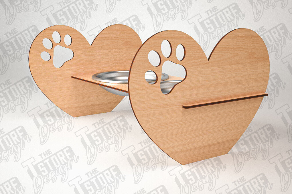 Intra απο ξύλο plywood 3mm-4mm πάχος – Κοπή λέιζερ βάσης τροφοδοσίας κατοικίδιων | Pet Design Δίασταση  40x30 cm INTRAFABR-84279351