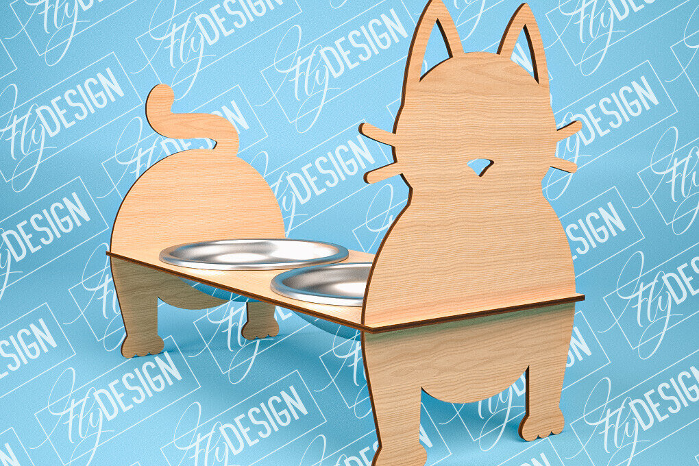 Intra απο ξύλο plywood 3mm-4mm πάχος – Κοπή λέιζερ βάσης τροφοδοσίας κατοικίδιων | Pet Design Δίασταση  40x30 cm INTRAFABR-84278306