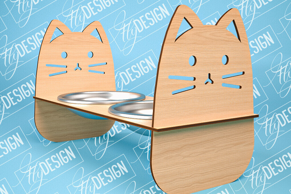 Intra απο ξύλο plywood 3mm-4mm πάχος – Κοπή λέιζερ βάσης τροφοδοσίας κατοικίδιων | Pet Design Δίασταση  40x30 cm INTRAFABR-84278454