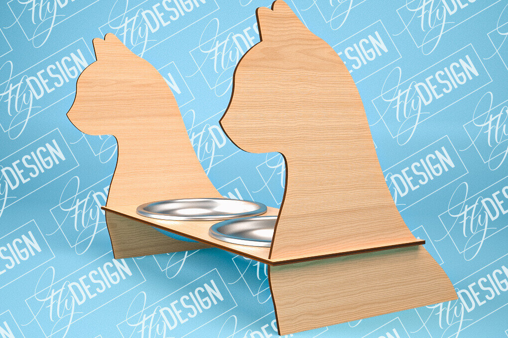 Intra απο ξύλο plywood 3mm-4mm πάχος – Κοπή λέιζερ βάσης τροφοδοσίας κατοικίδιων | Pet Design Δίασταση  40x30 cm INTRAFABR-84278131