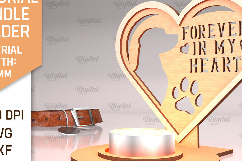 Σετ των 2 Intra απο ξύλο plywood 3mm-4mm πάχος – Μνημείο για κατοικίδια Κεριά κοπής με λέιζερ Δίασταση  20x20 cm INTRAFABR-94581827