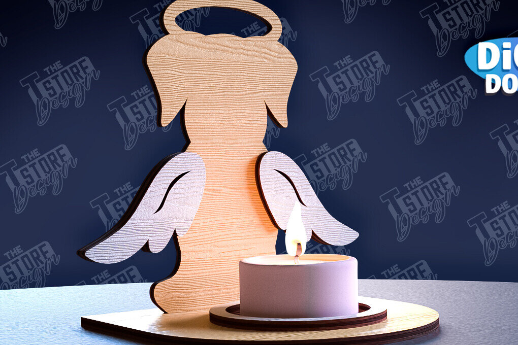 Σετ των 2 Intra απο ξύλο plywood 3mm-4mm πάχος – Μνημείο για κατοικίδια Κεριά κοπής με λέιζερ Δίασταση  20x20 cm INTRAFABR-95357447