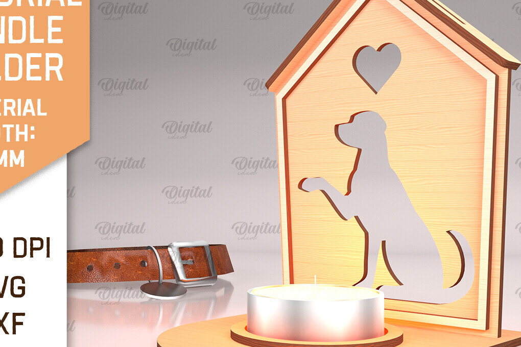 Σετ των 2 Intra απο ξύλο plywood 3mm-4mm πάχος – Μνημείο για κατοικίδια Κεριά κοπής με λέιζερ Δίασταση  20x20 cm INTRAFABR-94581563