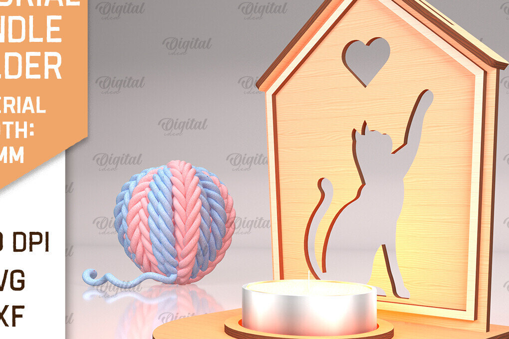 Σετ των 2 Intra απο ξύλο plywood 3mm-4mm πάχος – Μνημείο για κατοικίδια Κεριά κοπής με λέιζερ Δίασταση  20x20 cm INTRAFABR-94581647