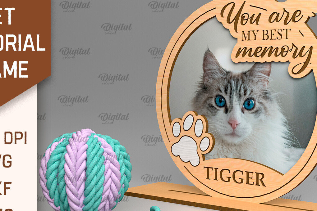 Σετ των 2 Intra απο ξύλο plywood 3mm-4mm πάχος – Πλαίσιο αναμνηστικού κατοικίδιου Cut Laser Δίασταση  20x20 cm INTRAFABR-93086618