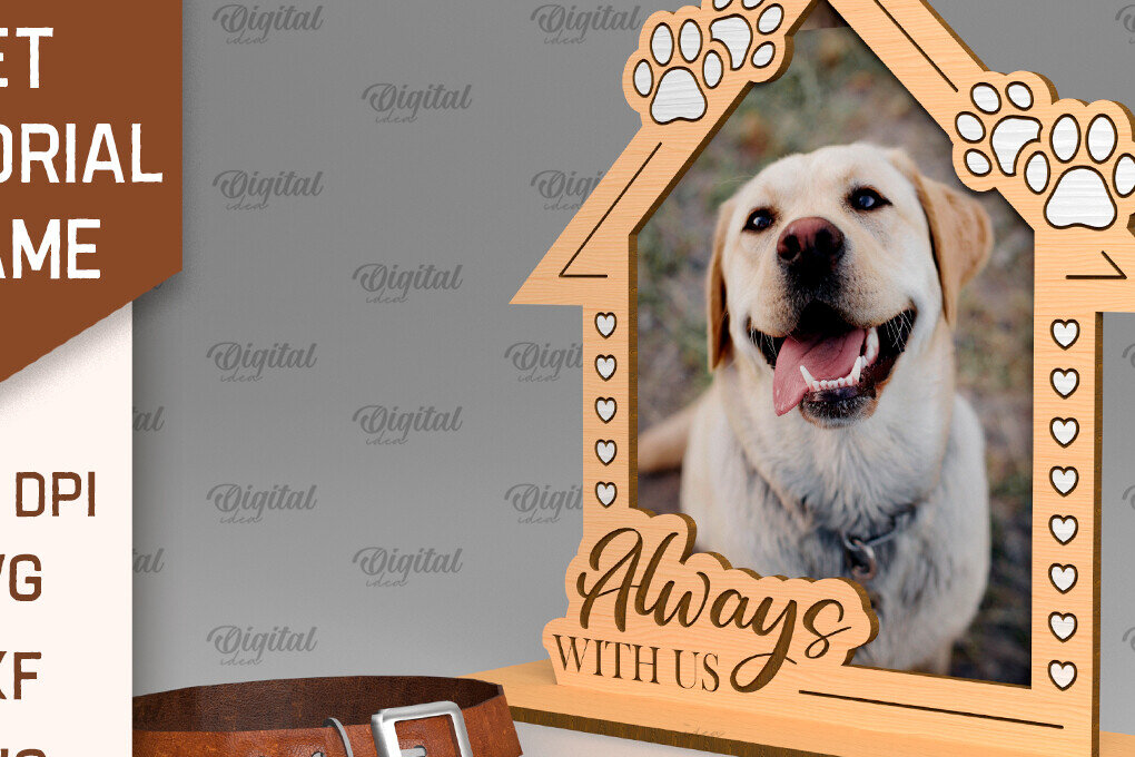 Σετ των 2 Intra απο ξύλο plywood 3mm-4mm πάχος – Πλαίσιο αναμνηστικού κατοικίδιου Cut Laser Δίασταση  20x20 cm INTRAFABR-93086641