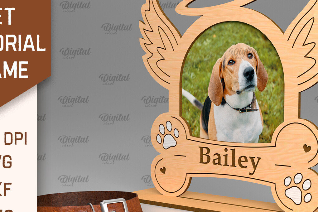 Σετ των 2 Intra απο ξύλο plywood 3mm-4mm πάχος – Πλαίσιο αναμνηστικού κατοικίδιου Cut Laser Δίασταση  20x20 cm INTRAFABR-93086675