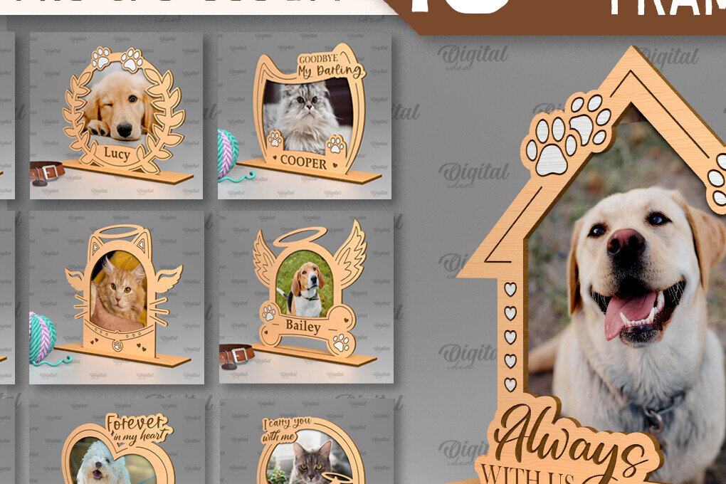 Σετ των 2 Intra απο ξύλο plywood 3mm-4mm πάχος – Πακέτα αναμνηστικών κατοικιδίων με λέιζερ Δίασταση  20x20 cm INTRAFABR-93075970