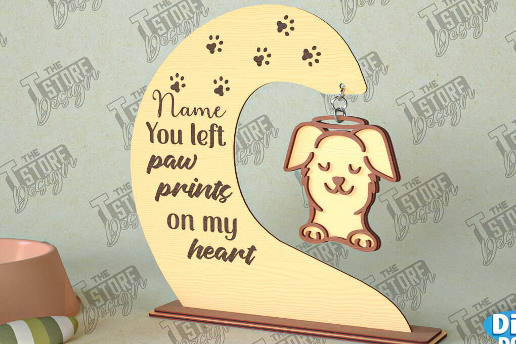 Σετ των 2 Intra απο ξύλο plywood 3mm-4mm πάχος – Μνημείο κατοικίδιων κρεμαστή καρδιά | Φτερά Αγγέλου Δίασταση  20x20 cm INTRAFABR-98698811