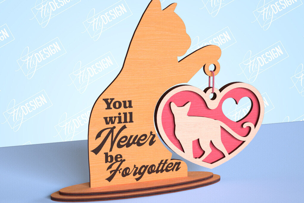 Σετ των 2 Intra απο ξύλο plywood 3mm-4mm πάχος – Μνημείο κατοικίδιων κρεμαστή καρδιά | Κατοικία Κατοικίδια Δίασταση  20x20 cm INTRAFABR-99262160