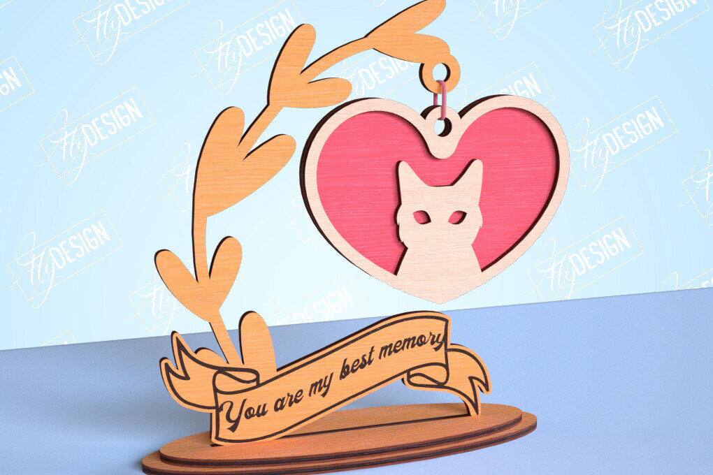 Σετ των 2 Intra απο ξύλο plywood 3mm-4mm πάχος – Μνημείο κατοικίδιων κρεμαστή καρδιά | Κατοικία Κατοικίδια Δίασταση  20x20 cm INTRAFABR-99262175