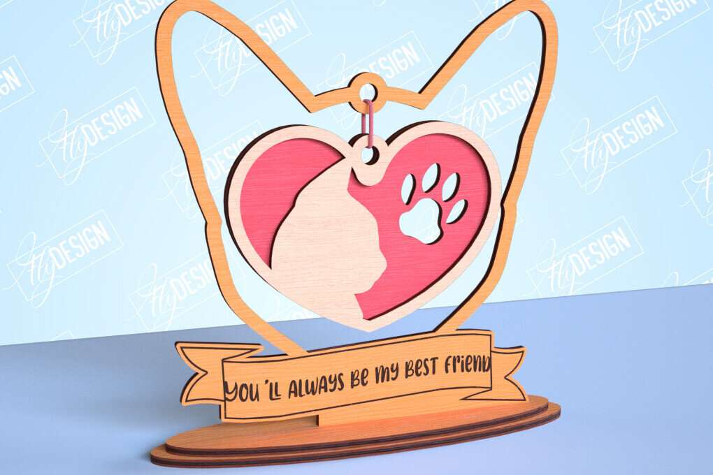 Σετ των 2 Intra απο ξύλο plywood 3mm-4mm πάχος – Μνημείο κατοικίδιων κρεμαστή καρδιά | Κατοικία Κατοικίδια Δίασταση  20x20 cm INTRAFABR-99262217