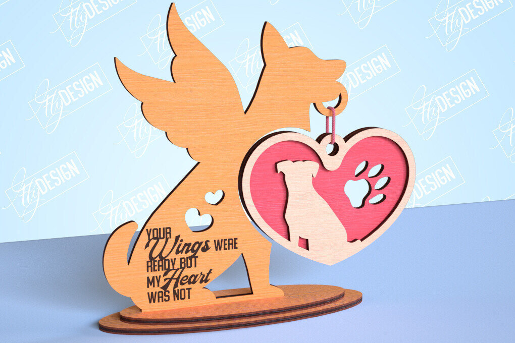 Σετ των 2 Intra απο ξύλο plywood 3mm-4mm πάχος – Μνημείο κατοικίδιων κρεμαστή καρδιά | Κατοικία Κατοικίδια Δίασταση  20x20 cm INTRAFABR-99262221