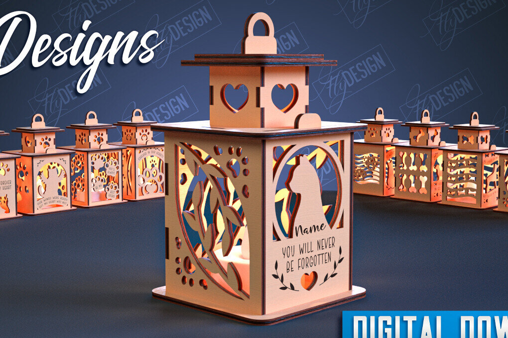 Σετ των 2 Intra απο ξύλο plywood 3mm-4mm πάχος – Πακέτο κοπής Laser Laser Memorial Pet Memorial Δίασταση  20x20 cm INTRAFABR-99068519