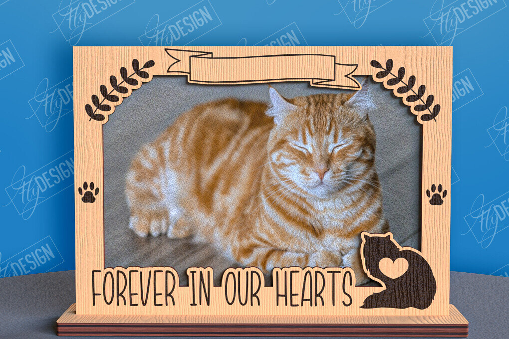 Σετ των 2 Intra απο ξύλο plywood 3mm-4mm πάχος –  λέιζερ κορνίζας φωτογραφιών κατοικίδιων ζώων Memorial Δίασταση  20x20 cm INTRAFABR-96576021