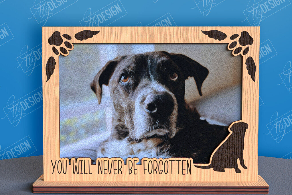 Σετ των 2 Intra απο ξύλο plywood 3mm-4mm πάχος –  λέιζερ κορνίζας φωτογραφιών κατοικίδιων ζώων Memorial Δίασταση  20x20 cm INTRAFABR-96576023