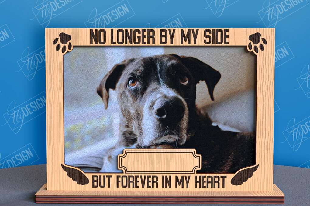 Σετ των 2 Intra απο ξύλο plywood 3mm-4mm πάχος –  λέιζερ κορνίζας φωτογραφιών κατοικίδιων ζώων Memorial Δίασταση  20x20 cm INTRAFABR-96576025