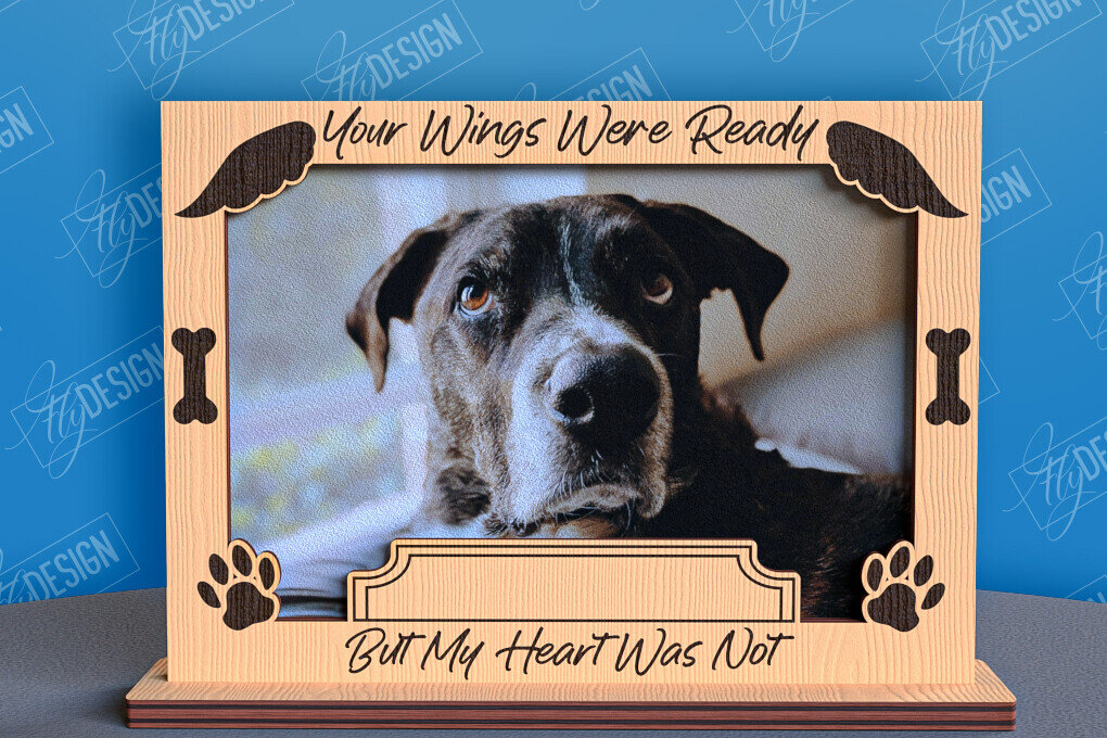 Σετ των 2 Intra απο ξύλο plywood 3mm-4mm πάχος –  λέιζερ κορνίζας φωτογραφιών κατοικίδιων ζώων Memorial Δίασταση  20x20 cm INTRAFABR-96576050