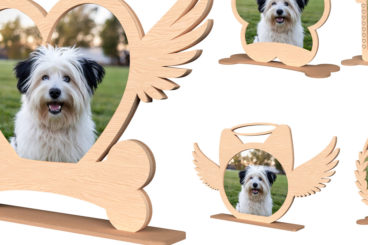 Σετ των 2 Intra απο ξύλο plywood 3mm-4mm πάχος – Πακέτο Κορνίζας για κατοικίδια Δίασταση  20x20 cm INTRAFABR-110382484