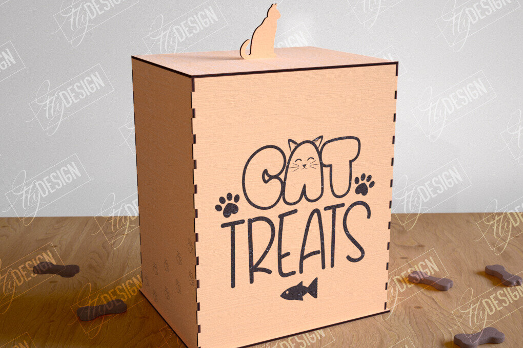 Σετ των 2 Intra απο ξύλο plywood 3mm-4mm πάχος – Pet Treat Box  κοπής με λέιζερ. 3D κουτί Δίασταση  20x20 cm INTRAFABR-114815063