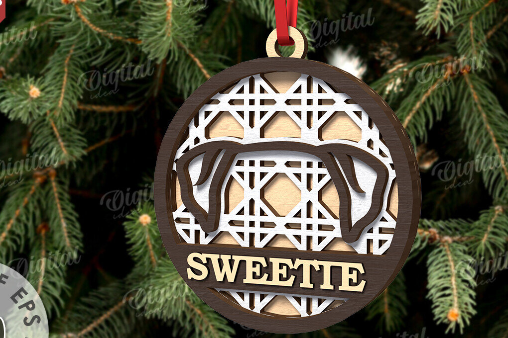 Σετ των 2 Intra απο ξύλο plywood 3mm-4mm πάχος –  κοπής με λέιζερ Χριστουγεννιάτικο στολίδι για κατοικίδια Δίασταση  20x20 cm INTRAFABR-108026467