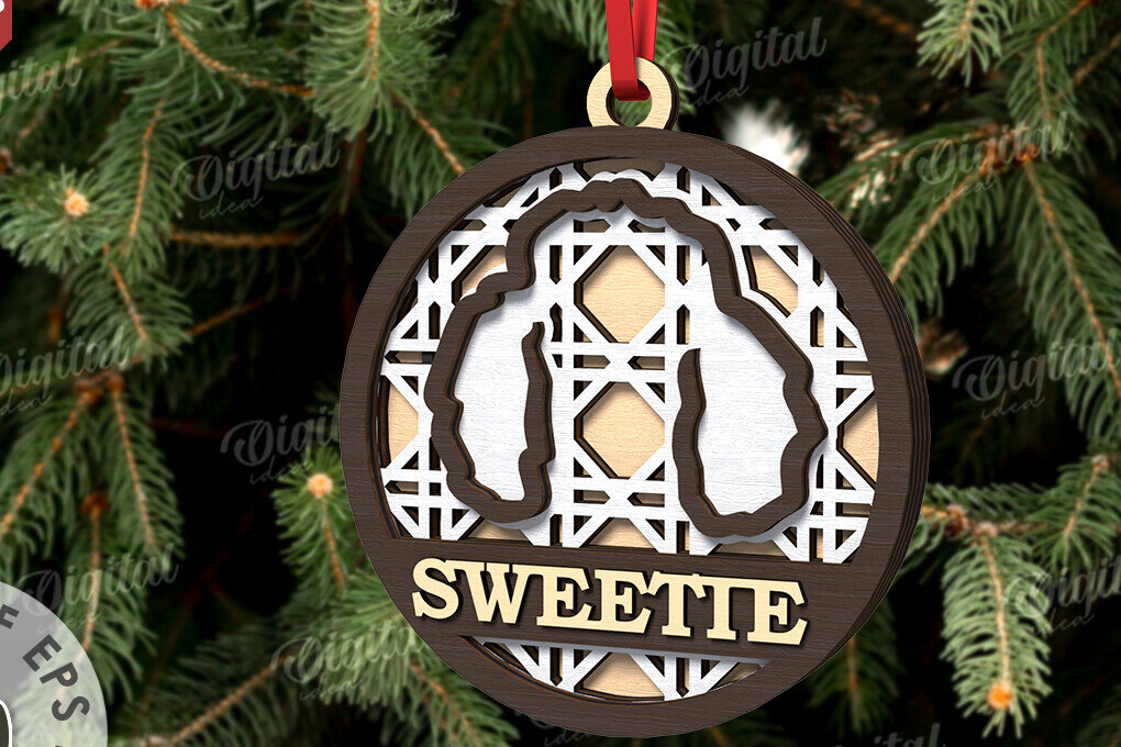 Σετ των 2 Intra απο ξύλο plywood 3mm-4mm πάχος –  κοπής με λέιζερ Χριστουγεννιάτικο στολίδι για κατοικίδια Δίασταση  20x20 cm INTRAFABR-108103947