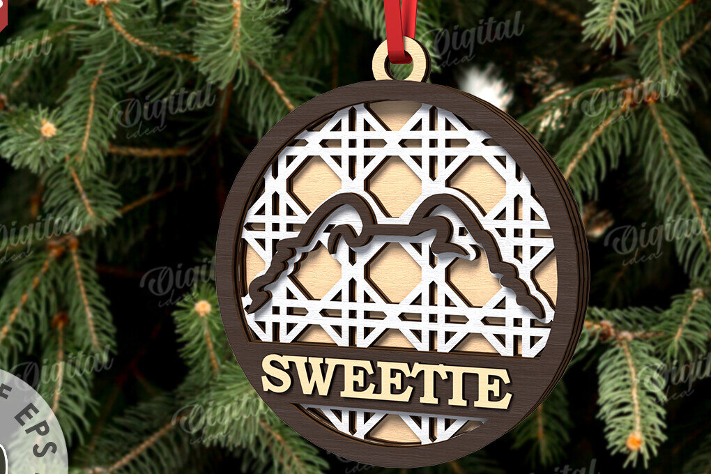 Σετ των 2 Intra απο ξύλο plywood 3mm-4mm πάχος –  κοπής με λέιζερ Χριστουγεννιάτικο στολίδι για κατοικίδια Δίασταση  20x20 cm INTRAFABR-108104032