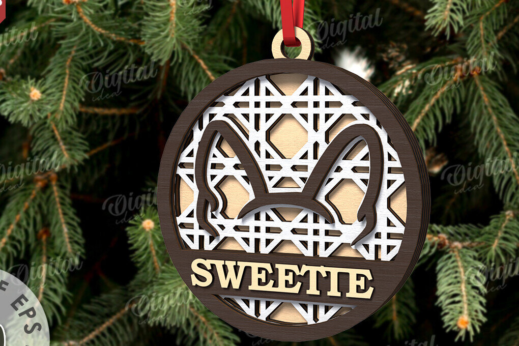 Σετ των 2 Intra απο ξύλο plywood 3mm-4mm πάχος –  κοπής με λέιζερ Χριστουγεννιάτικο στολίδι για κατοικίδια Δίασταση  20x20 cm INTRAFABR-108104759