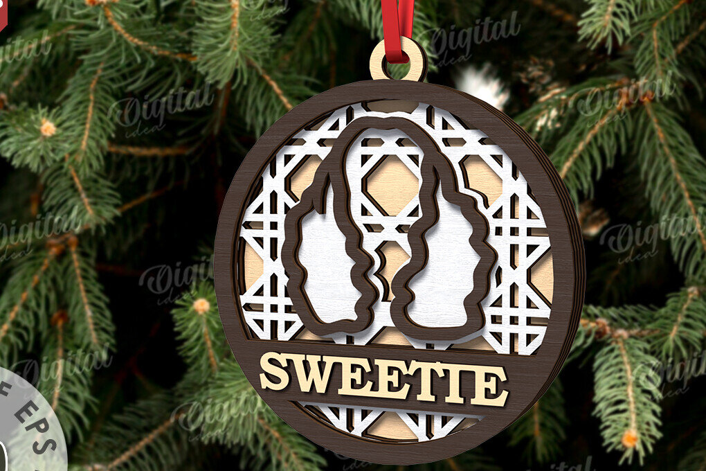 Σετ των 2 Intra απο ξύλο plywood 3mm-4mm πάχος –  κοπής με λέιζερ Χριστουγεννιάτικο στολίδι για κατοικίδια Δίασταση  20x20 cm INTRAFABR-108104789