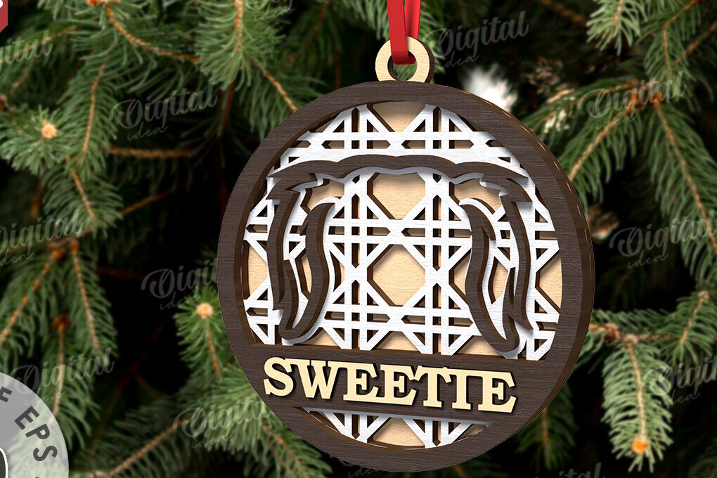 Σετ των 2 Intra απο ξύλο plywood 3mm-4mm πάχος –  κοπής με λέιζερ Χριστουγεννιάτικο στολίδι για κατοικίδια Δίασταση  20x20 cm INTRAFABR-108026216