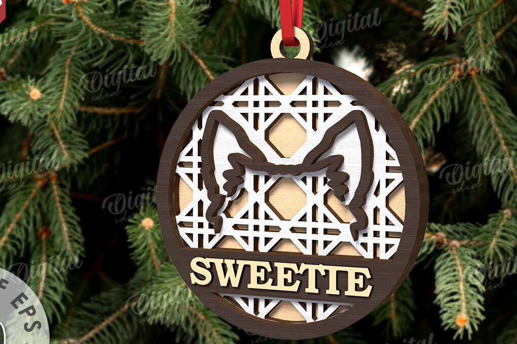 Σετ των 2 Intra απο ξύλο plywood 3mm-4mm πάχος –  κοπής με λέιζερ Χριστουγεννιάτικο στολίδι για κατοικίδια Δίασταση  20x20 cm INTRAFABR-108104819