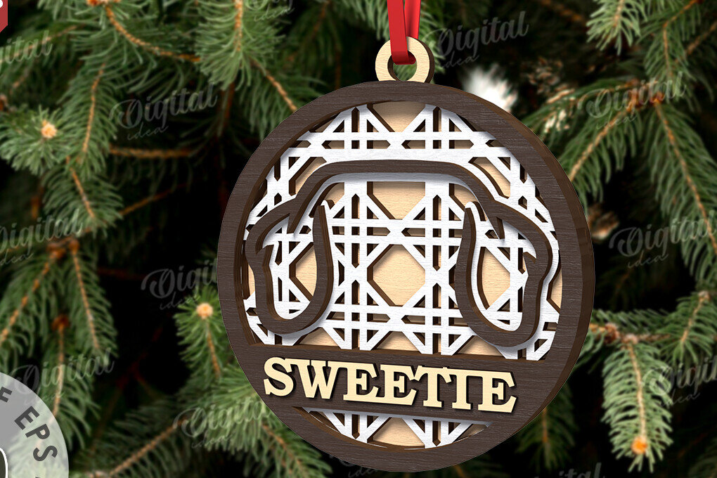 Σετ των 2 Intra απο ξύλο plywood 3mm-4mm πάχος –  κοπής με λέιζερ Χριστουγεννιάτικο στολίδι για κατοικίδια Δίασταση  20x20 cm INTRAFABR-108026232