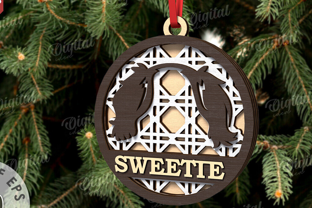 Σετ των 2 Intra απο ξύλο plywood 3mm-4mm πάχος –  κοπής με λέιζερ Χριστουγεννιάτικο στολίδι για κατοικίδια Δίασταση  20x20 cm INTRAFABR-108026274