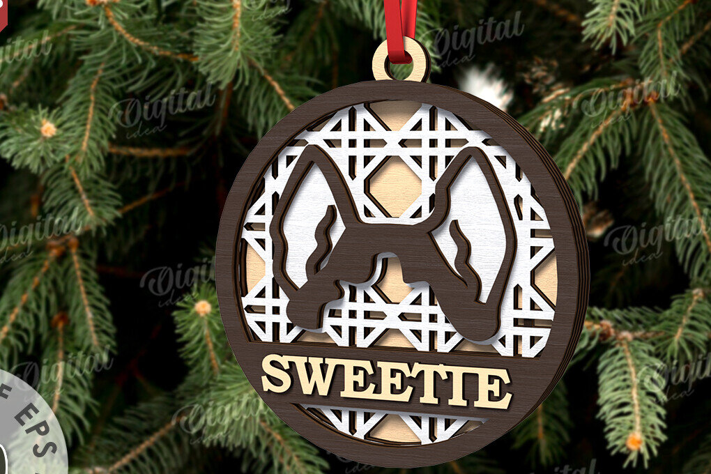 Σετ των 2 Intra απο ξύλο plywood 3mm-4mm πάχος –  κοπής με λέιζερ Χριστουγεννιάτικο στολίδι για κατοικίδια Δίασταση  20x20 cm INTRAFABR-108026292