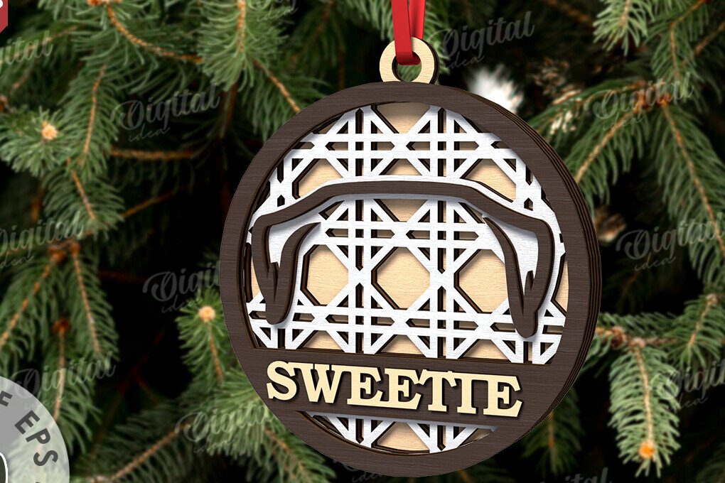 Σετ των 2 Intra απο ξύλο plywood 3mm-4mm πάχος –  κοπής με λέιζερ Χριστουγεννιάτικο στολίδι για κατοικίδια Δίασταση  20x20 cm INTRAFABR-108026308