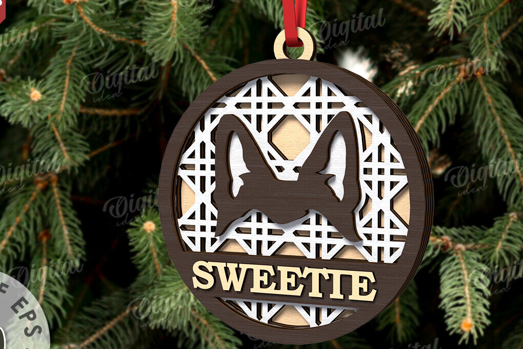 Σετ των 2 Intra απο ξύλο plywood 3mm-4mm πάχος –  κοπής με λέιζερ Χριστουγεννιάτικο στολίδι για κατοικίδια Δίασταση  20x20 cm INTRAFABR-108026382