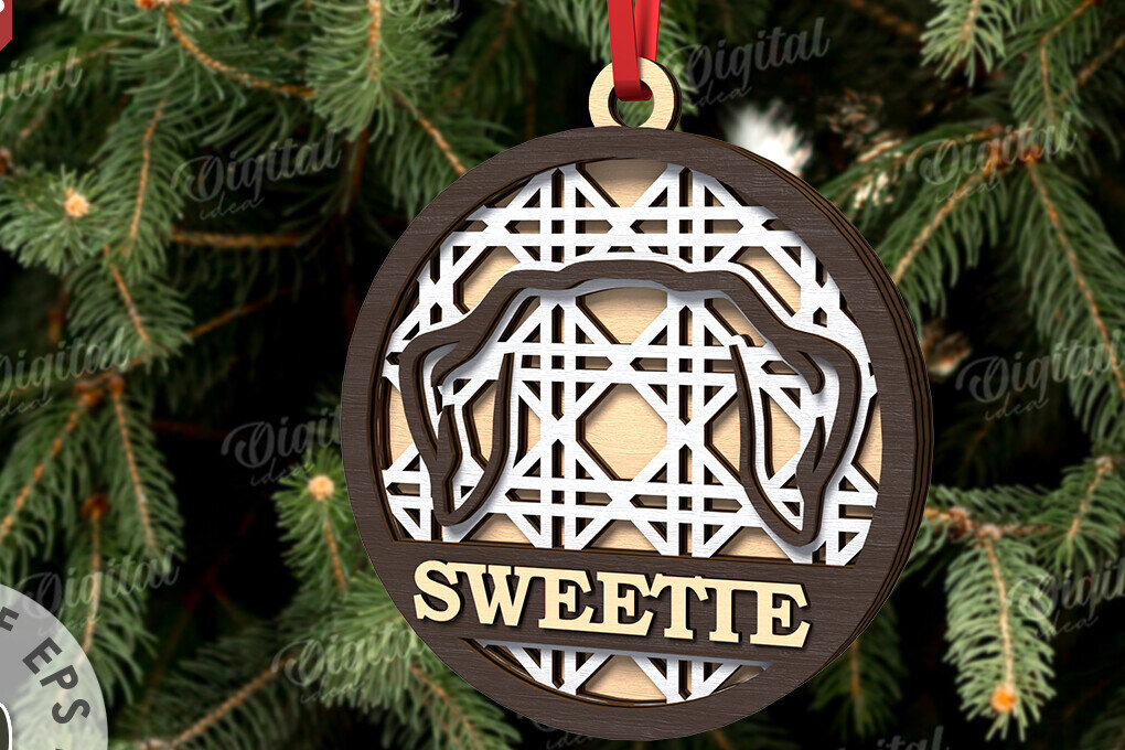 Σετ των 2 Intra απο ξύλο plywood 3mm-4mm πάχος –  κοπής με λέιζερ Χριστουγεννιάτικο στολίδι για κατοικίδια Δίασταση  20x20 cm INTRAFABR-108026172