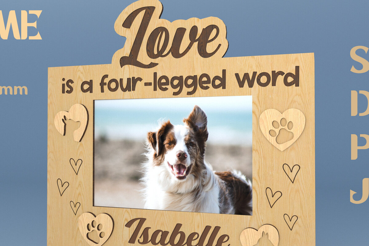 Σετ των 2 Intra απο ξύλο plywood 3mm-4mm πάχος – Κορνίζα για κατοικίδια. Κορνίζα με Δίασταση  20x20 cm INTRAFABR-81814369