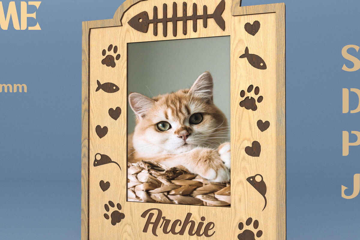 Σετ των 2 Intra απο ξύλο plywood 3mm-4mm πάχος – Κορνίζα για κατοικίδια. Κορνίζα με Δίασταση  20x20 cm INTRAFABR-81907975