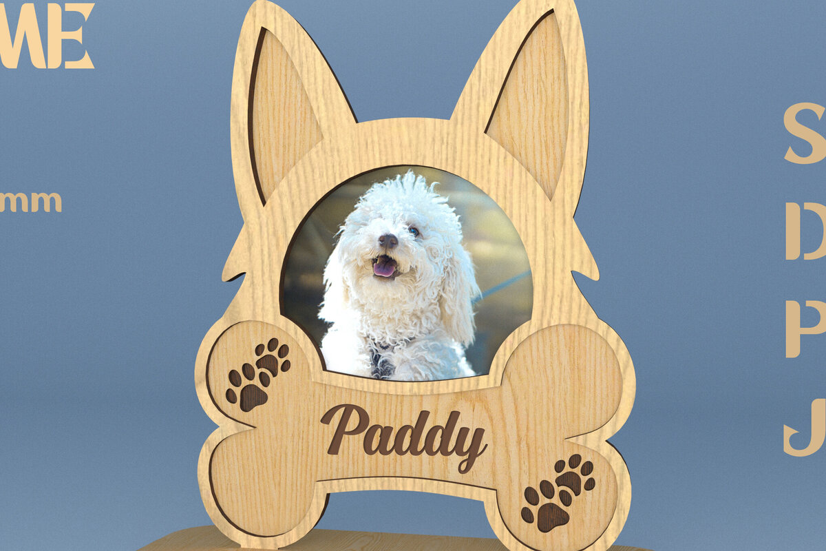 Σετ των 2 Intra απο ξύλο plywood 3mm-4mm πάχος – Κορνίζα για κατοικίδια. Κορνίζα με Δίασταση  20x20 cm INTRAFABR-81908263