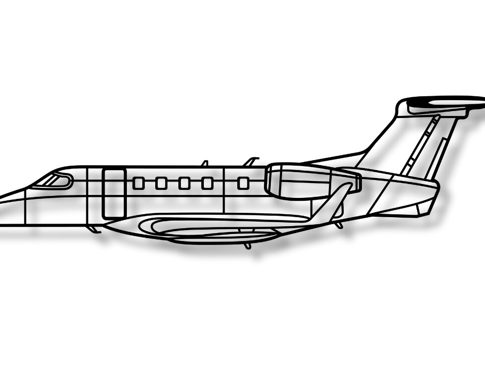 Σετ των 2 Intra απο ξύλο plywood 3mm-4mm πάχος – Phenom 300 Aircraft Silhouette Δίασταση  20x20 cm INTRAFABR-117412264