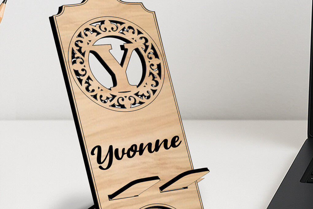 Σετ των 2 Intra απο ξύλο plywood 3mm-4mm πάχος – Τηλεφωνικό γράμμα Y Κάτοχος Fleur-de-lis Δίασταση  20x20 cm INTRAFABR-123041272
